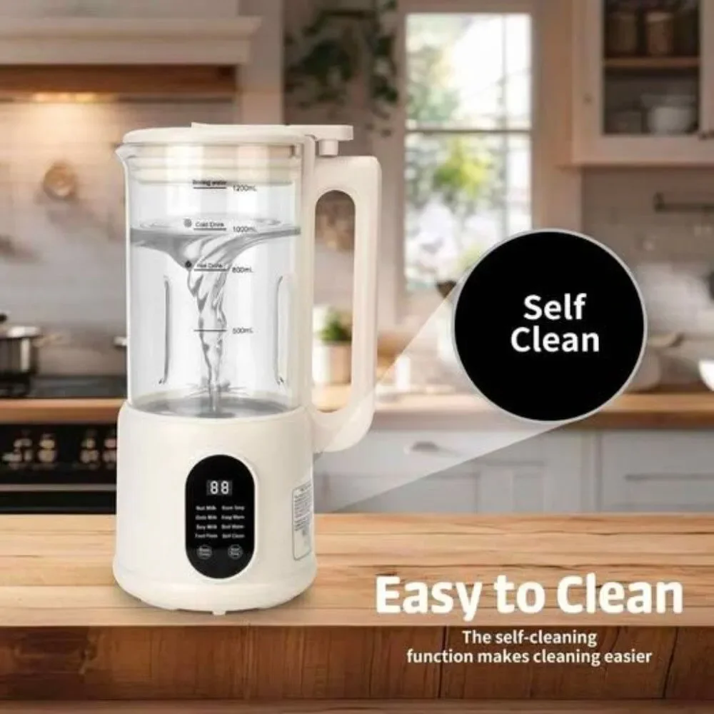 Automatic Soybean Milk Maker 8 in 1 40oz Plant Based Drink Maker Keep Warm
